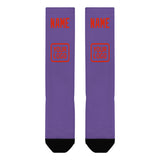 Custom Light Purple Orange Red Knee-High Sock