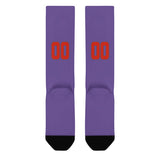 Custom Light Purple Orange Red Knee-High Sock