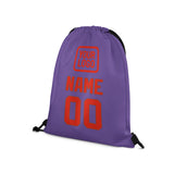 Custom Light Purple Orange Red Drawstring Bag