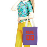 Custom Light Purple Orange Red Canvas Tote Bag