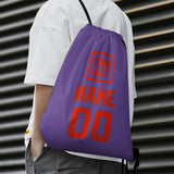 Custom Light Purple Orange Red Drawstring Bag