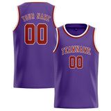Custom Light Purple & Coral Red Colors Design Sports Basketball Jersey