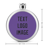 Custom Light Purple Black Hip Flask