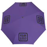 Custom Light Purple Black Automatic Umbrella