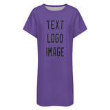 Custom Light Purple Black Nachthemd
