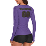 Custom Light Purple Brown Women's Long-Sleeve Shirt