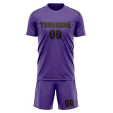 Custom Light Purple Brown Soccer Jersey