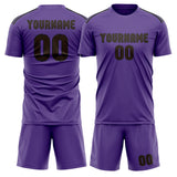 Custom Light Purple Brown Soccer Jersey
