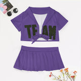 Custom Light Purple Olive Cheerleading Uniform Set