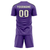 Custom Light Purple Cream Soccer Jersey