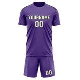 Custom Light Purple Cream Soccer Jersey