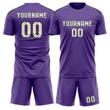 Custom Light Purple Cream Soccer Jersey