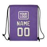 Custom Light Purple Cream Drawstring Bag