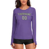 Custom Light Purple Gray Women's Long-Sleeve Shirt