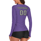 Custom Light Purple Gray Women's Long-Sleeve Shirt