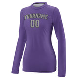 Custom Light Purple Gray Women's Long-Sleeve Shirt
