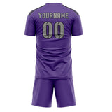 Custom Light Purple Gray Soccer Jersey