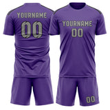Custom Light Purple Gray Soccer Jersey