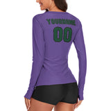 Custom Light Purple Green Women's Long-Sleeve Shirt