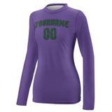 Custom Light Purple Green Women's Long-Sleeve Shirt