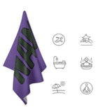 Custom Light Purple Dark Green Beach Towel