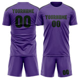 Custom Light Purple Dark Green Soccer Jersey