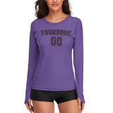 Custom Light Purple Purple Women's Long-Sleeve Shirt