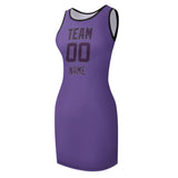 Custom Light Purple Purple Sleeveless Vest Dress