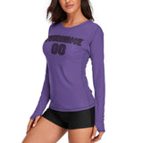 Custom Light Purple Purple Women's Long-Sleeve Shirt