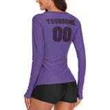 Custom Light Purple Purple Women's Long-Sleeve Shirt
