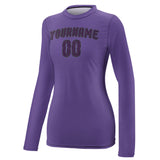 Custom Light Purple Purple Women's Long-Sleeve Shirt
