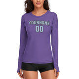 Custom Light Purple Light Blue Women's Long-Sleeve Shirt