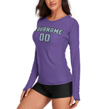 Custom Light Purple Light Blue Women's Long-Sleeve Shirt