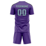 Custom Light Purple Light Blue Soccer Jersey