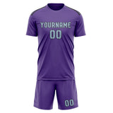 Custom Light Purple Light Blue Soccer Jersey