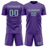 Custom Light Purple Light Blue Soccer Jersey