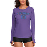 Custom Light Purple Sky Blue Women's Long-Sleeve Shirt