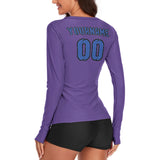 Custom Light Purple Sky Blue Women's Long-Sleeve Shirt