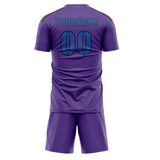 Custom Light Purple Sky Blue Soccer Jersey