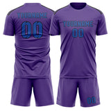 Custom Light Purple Sky Blue Soccer Jersey