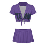 Custom Light Purple Blue Cheerleading Uniform Set