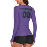Custom Light Purple Blue Women's Long-Sleeve Shirt