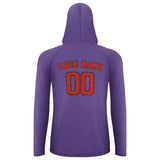 Custom Light Purple Orange Red UV-Hoodie