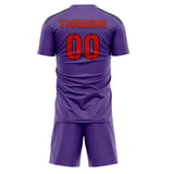 Custom Light Purple Orange Red Soccer Jersey
