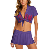 Custom Light Purple Pink Cheerleading Uniform Set