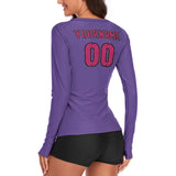 Custom Light Purple Pink Women's Long-Sleeve Shirt