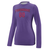 Custom Light Purple Pink Women's Long-Sleeve Shirt
