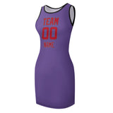 Custom Light Purple Red Sleeveless Vest Dress