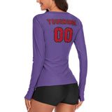 Custom Light Purple Red Women's Long-Sleeve Shirt