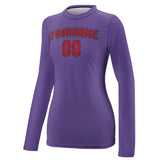 Custom Light Purple Red Women's Long-Sleeve Shirt